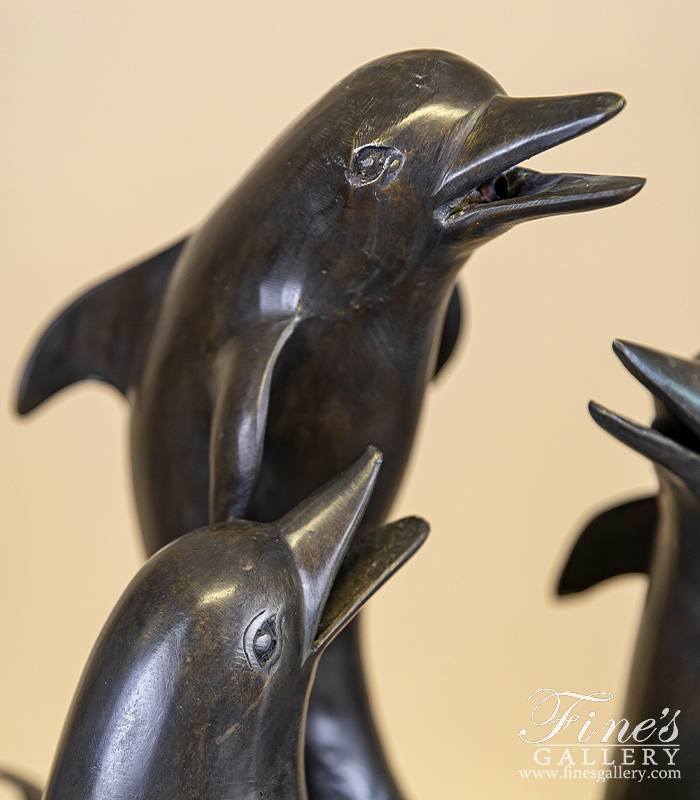 Bronze Fountains  - Three Dolphins Bronze Dolphins Fountain - BF-829